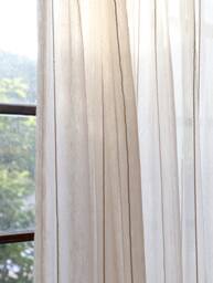 Carmen Faux Linen Sheer Curtain, Natural Custom Curtain For Bedroom & Livingroom, Extra Long 1Pc - thumbnail 1