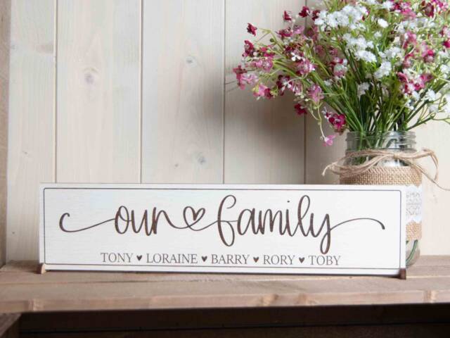 Our Family Sign, Plaque, Gift, Wooden Gift For Her, Him, Mum - image 1