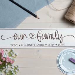 Our Family Sign, Plaque, Gift, Wooden Gift For Her, Him, Mum - thumbnail 2