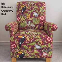 Children's Armchair Fryetts Monkeys Fabric Chair Grey Ochre Mustard Natural Teal Kids Child's Small Bedroom Safari Animals Jungle Apes Chimp - thumbnail 4