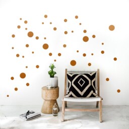 Gold Polka Dots Wall Sticker, 50 Mixed Sized Dot Decals, Metallic-Gold Wall-Decor, Easy Peel & Stick, Kids-Room & Home-Decor - thumbnail 2