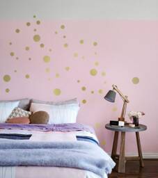 Gold Polka Dots Wall Sticker, 50 Mixed Sized Dot Decals, Metallic-Gold Wall-Decor, Easy Peel & Stick, Kids-Room & Home-Decor