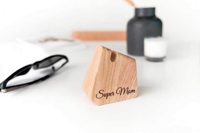 Personalized Wooden Eyeglass Holder, Custom Engraved Name Glasses Stand - image 1