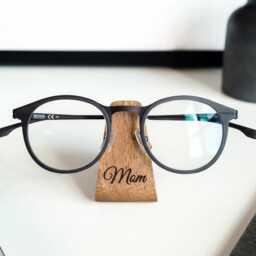Personalized Wooden Eyeglass Holder, Custom Engraved Name Glasses Stand - thumbnail 2