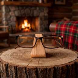 Personalized Wooden Eyeglass Holder, Custom Engraved Name Glasses Stand - thumbnail 4