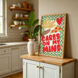 Carbs On My Mind Kitchen Print Retro Foodie Wall Art - thumbnail 3