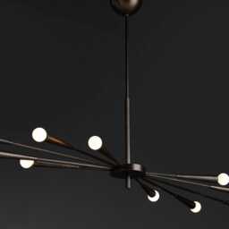 1950S Mid-Century Modern Art Deco Sputnik Chandelier - Italian Brass Ceiling Fixture - thumbnail 3