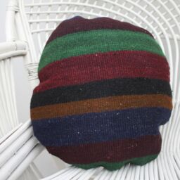 Turkish Kilim Pillow, Pillows, Antique 16x16 Pink Cushion, Circle Pillow Cover, Yoga Gothic Throw 235 - thumbnail 3