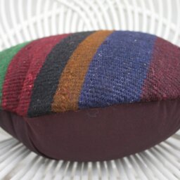 Turkish Kilim Pillow, Pillows, Antique 16x16 Pink Cushion, Circle Pillow Cover, Yoga Gothic Throw 235 - thumbnail 4