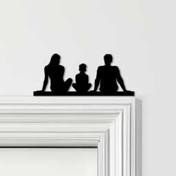 Door Topper Family Of 3, 1 Boy Various Colours Top Decorative Sign - Novelty Wall Decor, Frame Art, Art - thumbnail 1