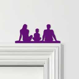 Door Topper Family Of 3, 1 Boy Various Colours Top Decorative Sign - Novelty Wall Decor, Frame Art, Art - thumbnail 4
