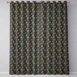 Decorative Octopus Marine Seamless Pattern Detailed Ocean Life Artwork Readymade Eyelet Ring Top Thermal 100% Blackout Curtains - thumbnail 2
