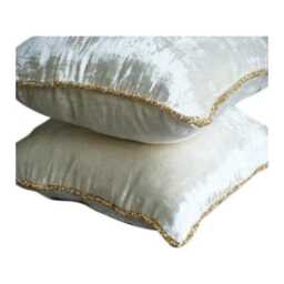 "Velvet White Throw Cushion Cover 16""x16" - thumbnail 1