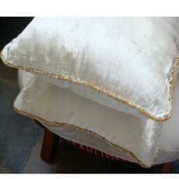 "Velvet White Throw Cushion Cover 16""x16" - thumbnail 3