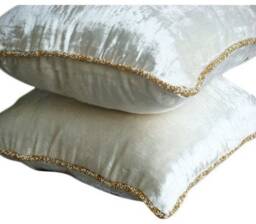 "Velvet White Throw Cushion Cover 16""x16" - thumbnail 2
