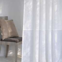 Two Tone Linen Curtain Panel Ivory & Sheer Muslin, Custom Length - thumbnail 2