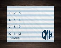 Personalized Baby Blanket Milestone Month Growth Tracker Custom Gift For New Mom Shower Watercolor Monogram Newborn