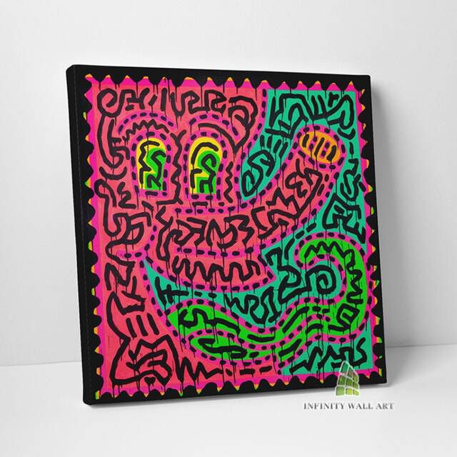 Pink Mad Talk Pop Art Canvas Wall Decor Abstract Print Picture -D913 - image 1
