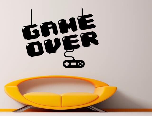 Games Gamer Wall Vinyl Decal Game Over Video Fun Sticker Interior Home Cool Decor - 5Gm7R - image 1