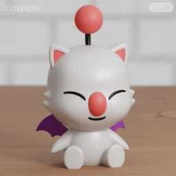 Moogle Inspired Chibi Figure - Final Fantasy Fanart Collectible, Cute 3D Printed Desk Decor - 7cm, 10cm, 14cm - thumbnail 4