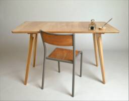 Mid-Century Modern Birch Plywood Desk - Writing Table & Computer For Home Workspace & Office