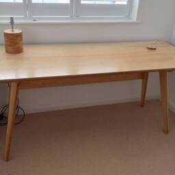 Mid-Century Modern Birch Plywood Desk - Writing Table & Computer For Home Workspace & Office - thumbnail 2