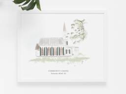 Community Chapel At Palmetto Bluff, South Carolina, Wedding Art Print - Personalization Available - thumbnail 1
