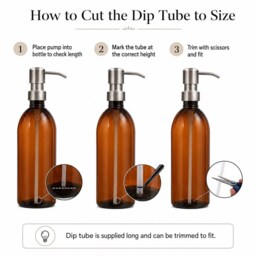 Refillable Brown Plastic Bottles Soap Dispenser - Lightweight Silver Brushed Steel Pump On Trend Bathroom Accessory Sold Empty - thumbnail 4
