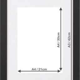 A3 Black Picture Frame With A4 Mount, Handmade Art Decor - thumbnail 3