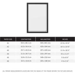 A3 Black Picture Frame With A4 Mount, Handmade Art Decor - thumbnail 4