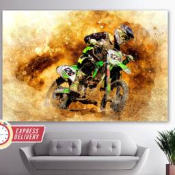 Dirt Bikes Wall Art, Motocross Canvas Biker Gift, Canvas, Poster, Bike Photo - thumbnail 3