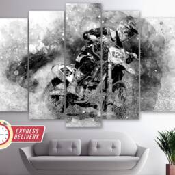 Dirt Bikes Wall Art, Motocross Canvas Biker Gift, Canvas, Poster, Bike Photo - thumbnail 4