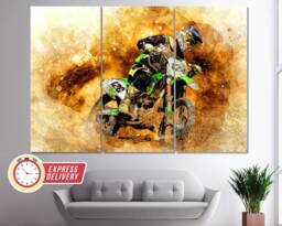 Dirt Bikes Wall Art, Motocross Canvas Biker Gift, Canvas, Poster, Bike Photo - thumbnail 1
