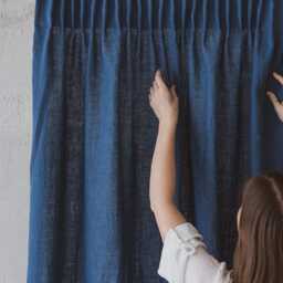 Pencil Pleat Linen Curtain, Misty Rose, Soft Pink Natural Drapes, Custom Farmhouse Curtain Panel, Light Filtering Window Treatment - thumbnail 4