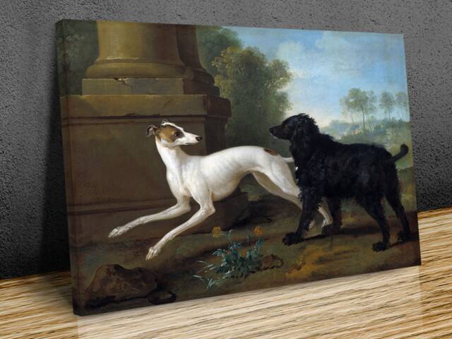 Misse & Luttine Jean-Baptiste Oudry, Framed On Bars Wall Art, Hangins , Home Decor, Canvas Print Art - image 1