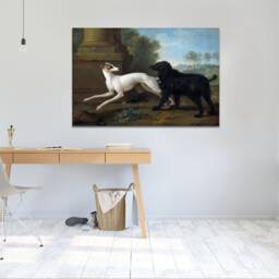 Misse & Luttine Jean-Baptiste Oudry, Framed On Bars Wall Art, Hangins , Home Decor, Canvas Print Art - thumbnail 3