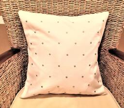 Cream Pillow Cover, Metal Studs Pillow, Decorative Pillow Cover, Cushion Cover 16 X 16, Accent Modern - thumbnail 1