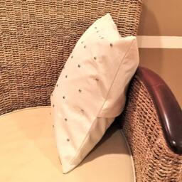 Cream Pillow Cover, Metal Studs Pillow, Decorative Pillow Cover, Cushion Cover 16 X 16, Accent Modern - thumbnail 2