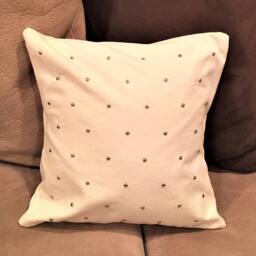 Cream Pillow Cover, Metal Studs Pillow, Decorative Pillow Cover, Cushion Cover 16 X 16, Accent Modern - thumbnail 4