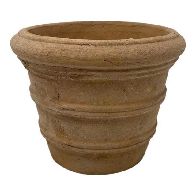 Rustic Terracotta Style Plant Pot - Vintage Look Indoor Outdoor Garden Planter Ribbed Houseplant Mediterranean
