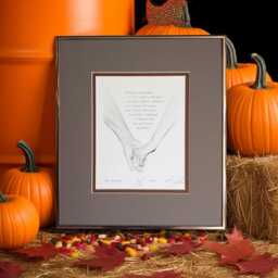 The Promise Quill Pen Dot Drawing Art Print Holding Hands, Framed, Signed & Numbered - thumbnail 2