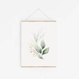 Botanical Wall Art Prints, Green Leaves Set Of 3 - thumbnail 3