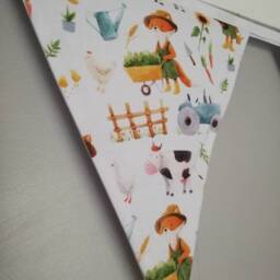 Gardening Fox Fabric Bunting, 10 Flags, Approx 2.5 Metres - Nursery Decor New Baby Gift Playroom Accessories Children's Wall Hanging - thumbnail 3
