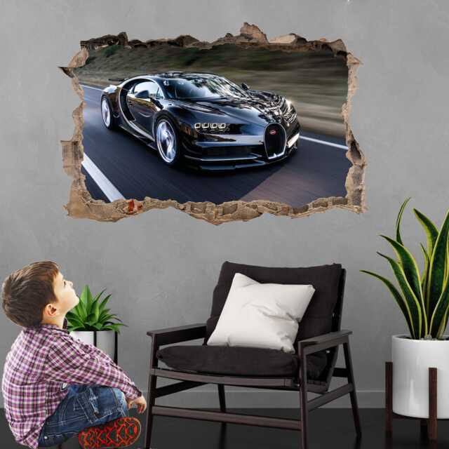 Supercar Sports Car Bugatti Chiron Wall Sticker Mural Decal Poster Print Art Kids Bedroom Home Decor Bc11 - image 1