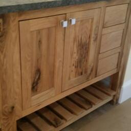 Large White Walnut Double Vanity, Custom Bathroom Cabinet - thumbnail 3