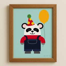 Animals Having Fun Party Panda Nursery Print - Colourful Wall Art - Digital Download - thumbnail 3