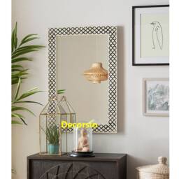 Handmade Bone Inlay Living Room Mirror, Moroccan Decor, Gift For Him - thumbnail 2