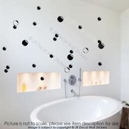 Bubbles Bathtime Bathroom Shower Tile Wall Art Stickers Vinyl Polka Dot Wall Decal Jrd-Hk-26 - thumbnail 1