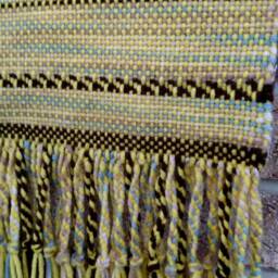 Woven Wall Hanging - Cheerful Art Yellow Tapestry. Heart & Soul. #17W17 - thumbnail 2