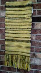 Woven Wall Hanging - Cheerful Art Yellow Tapestry. Heart & Soul. #17W17